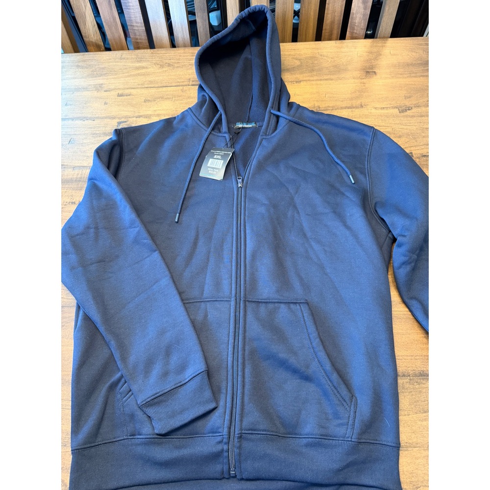 Blue‎ Ice Premium Clothing Mens 2XL Navy Blue Full Zip Hoodie  NWT